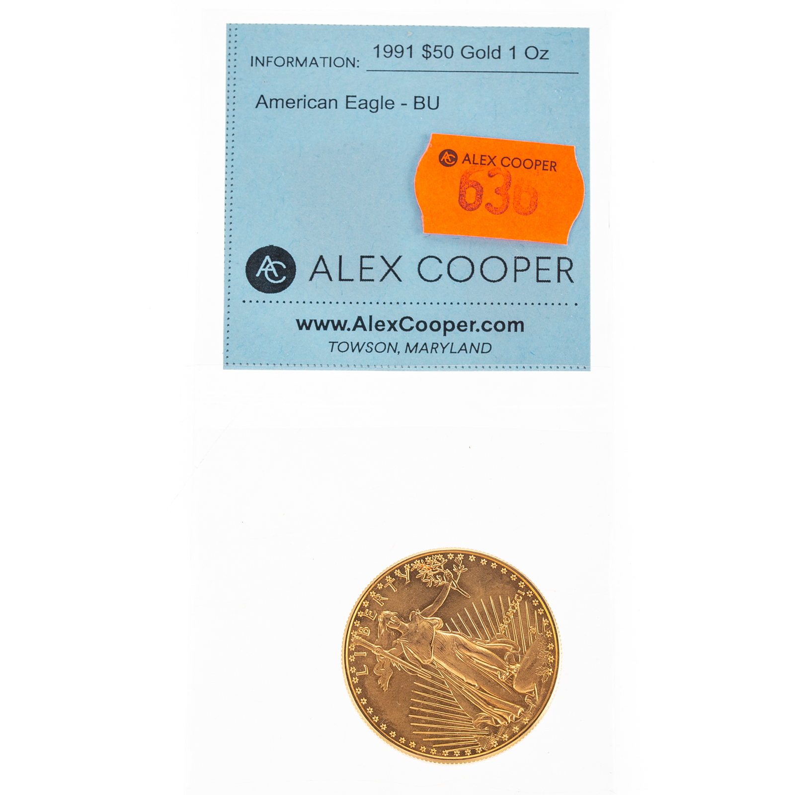 1991 $50 1 OZ GOLD AMERICAN EAGLE
