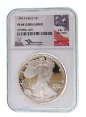 1991-S SILVER EAGLE NGC PF-70