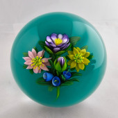 1998 LAMPWORK FLOWER PAPERWEIG