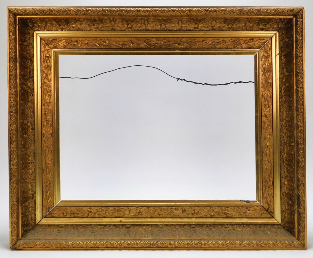 19C 12" X 16" GILT WOOD GESSO