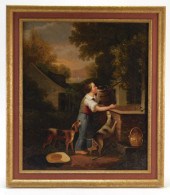 19C AMERICAN FARM BOY & DOG GE