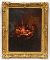19C AMERICAN INTERIOR GENRE SC