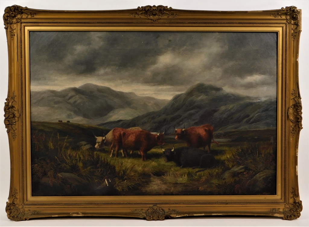 19C AMERICAN O/C WESTERN OXEN