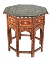 19C ANGLO INDIAN INLAID TABLEE