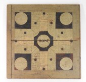 19C ANTIQUE PAINTED PARCHEESI