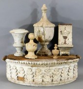 19C ARCHITECTURAL PAINTED CARV