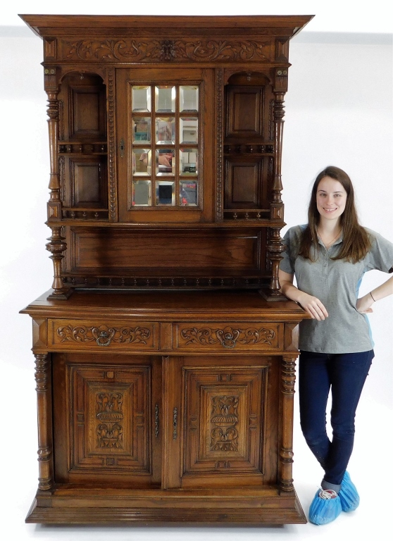 19C BELGIAN OAK MIRRORED