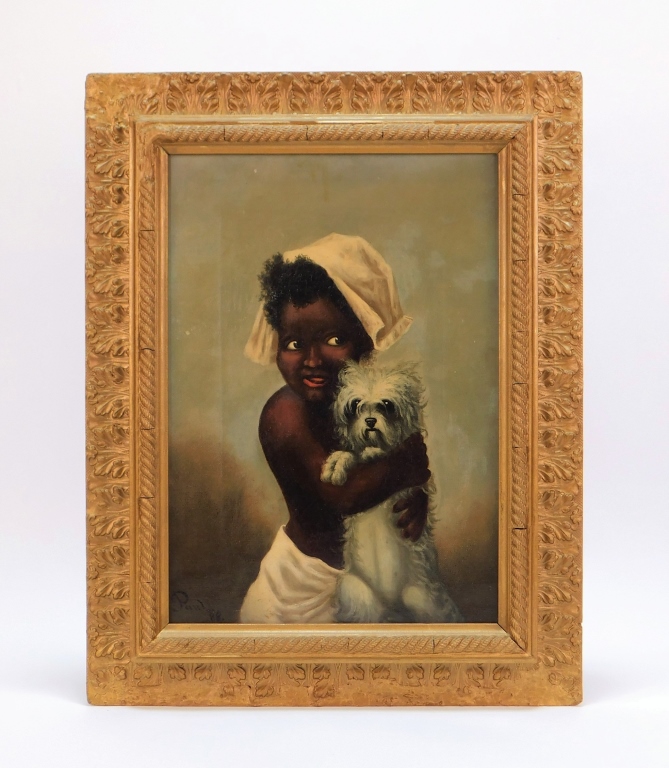 19C BLACK AMERICANA FOLK GIRL AND
