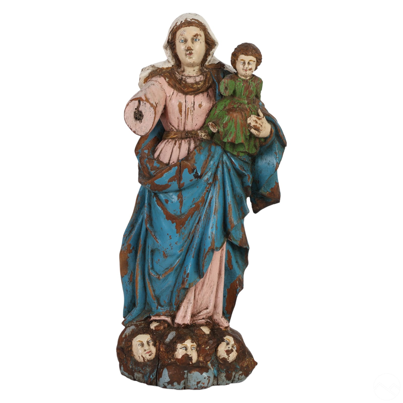 19C CARVED WOOD MADONNA RELIGIOUS