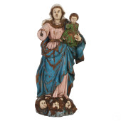 19C CARVED WOOD MADONNA RELIGI