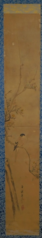 19C. CHINESE AVIAN LANDSCAPE SCROLL