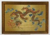 19C CHINESE GOLD THREAD FIVE T