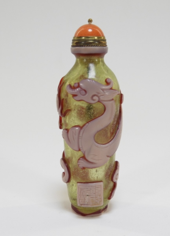 19C. CHINESE OLIVE SNOWFLAKE PEKING