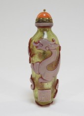 19C. CHINESE OLIVE SNOWFLAKE P
