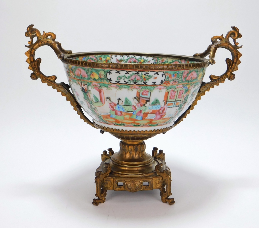 19C CHINESE ROSE MEDALLION ORMOLU