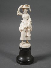19C CONTINENTAL IVORY CARVED W