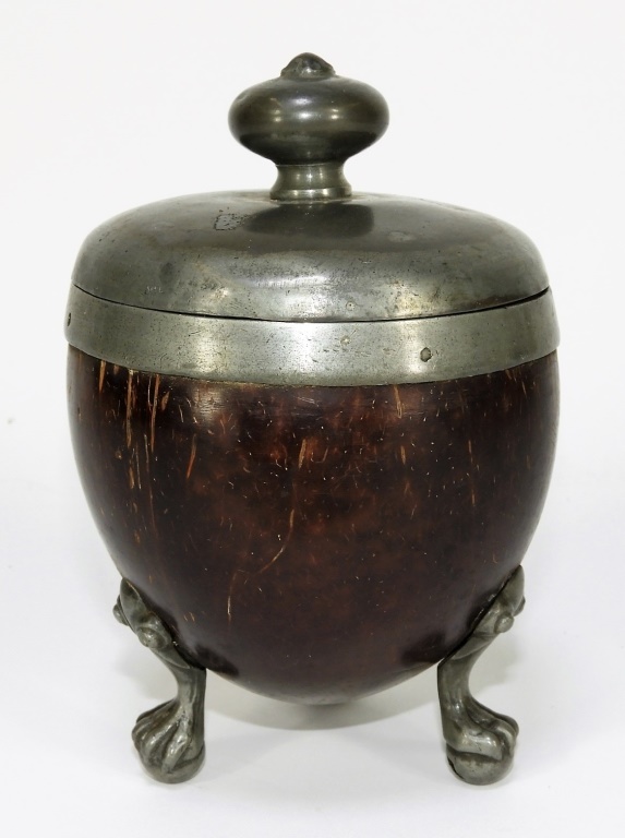 19C ENGLISH PEWTER MOUNTED