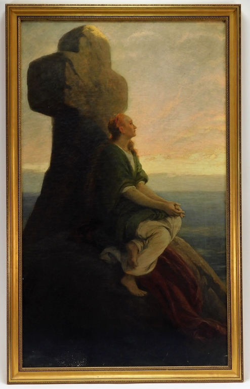 19C EUROPEAN MAIDEN BY THE SEA