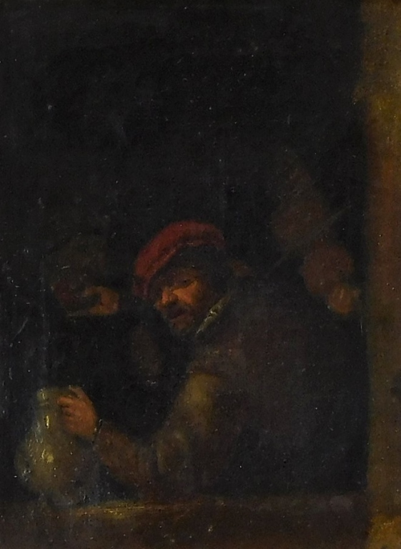 19C EUROPEAN TENEBRISM TAVERN SCENE