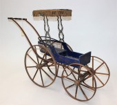 19C FANCY BLUE STENCIL DECORAT