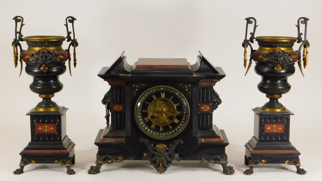 19C. FRENCH BLACK ROUGE MARBLE