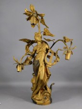 19C. FRENCH SPELTER FIGURAL NY
