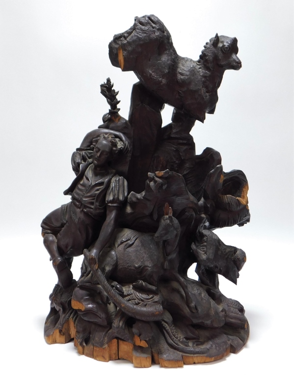 19C GERMAN BLACK FOREST CARVED WOOD