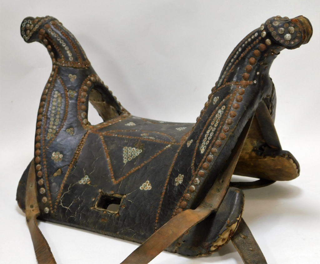 19C INDO PERSIAN LEATHER CAMEL