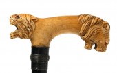 19C LION & TIGER IVORY WALKING