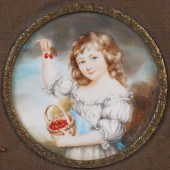 19C MINIATURE PORTRAIT OF GIRL
