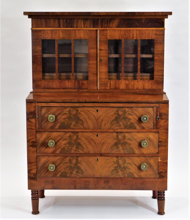 19C NE FEDERAL MAHOGANY VENEER
