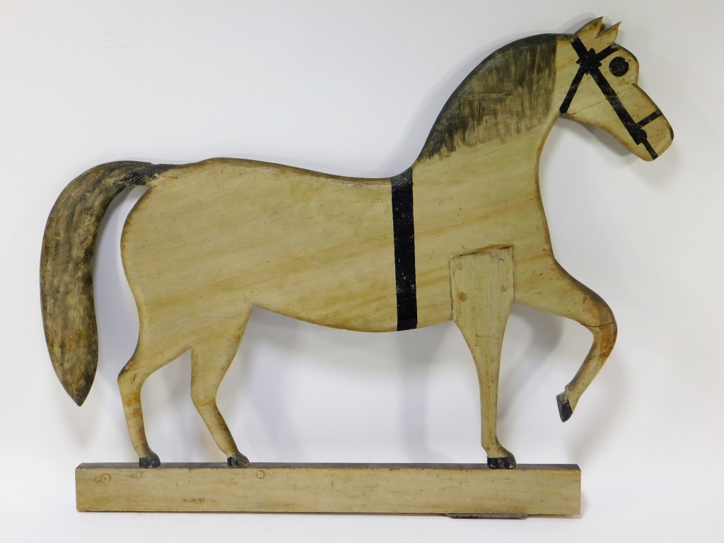 19C NEW ENGLAND FOLK ART WOOD HORSE