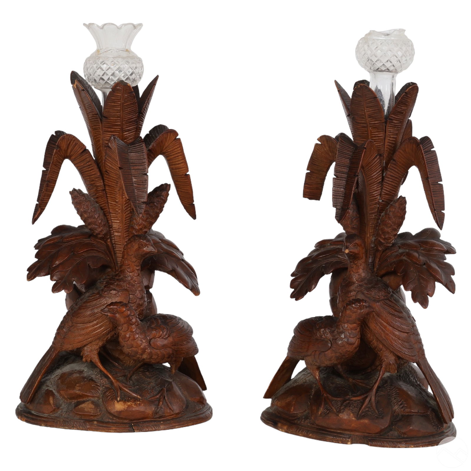 19C PAIR OF BLACK FOREST WOODEN