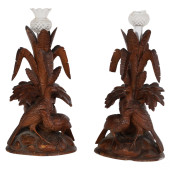 19C PAIR OF BLACK FOREST WOODE