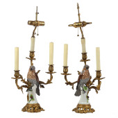 19C PAIR OF BRONZE PORCELAIN B