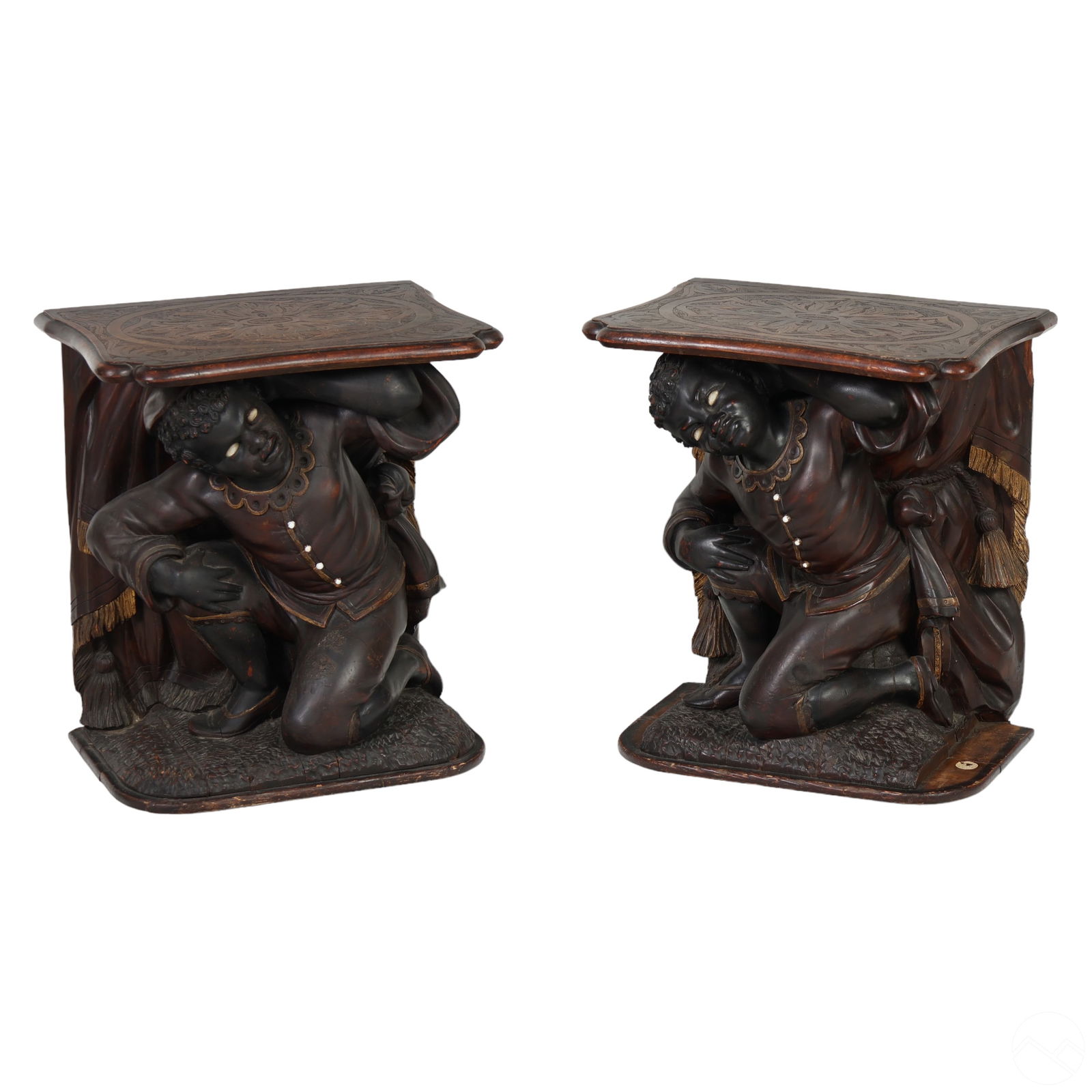 19C PAIR OF VENETIAN WOOD