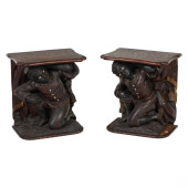 19C PAIR OF VENETIAN WOOD BLAC