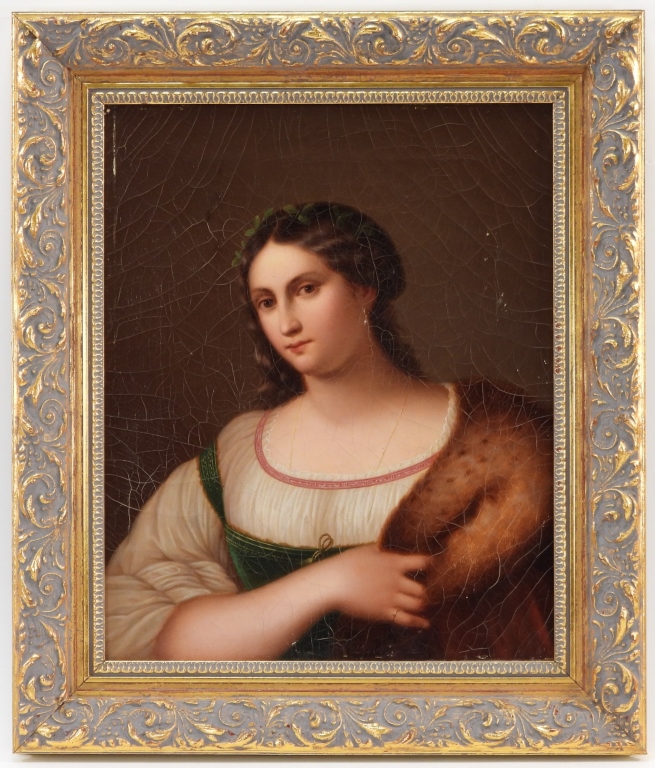 19C PORTRAIT OF A WOMAN PAINTING