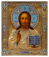 19C RUSSIAN ICON, CHRIST PANTO
