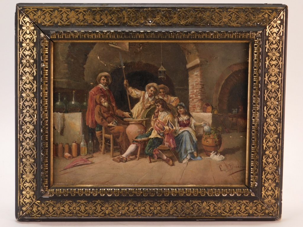 19C SPANISH INTERIOR GENRE PAINTING