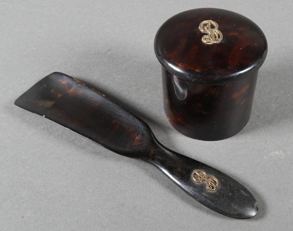 19C TORTOISE SHELL & GOLD, BOX &