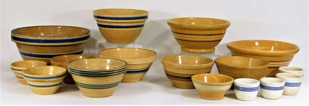 19C YELLOWWARE POTTERY MIXING