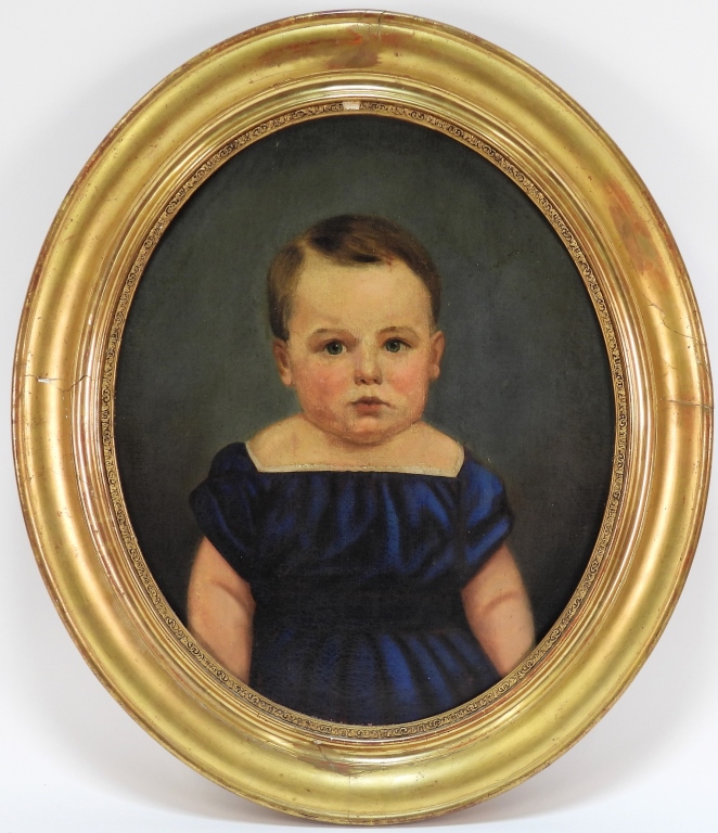 19C YOUNG BABY TODDLER BOY FOLK ART