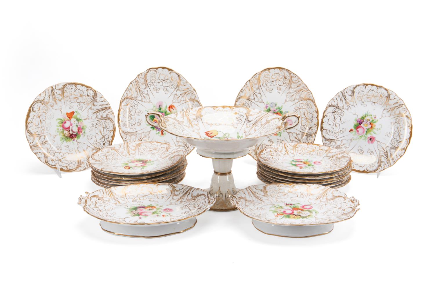 19PC 19TH C. ENGLISH GILT FLORAL