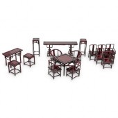 (19PC) ANTIQUE CHINESE DOLLHOU