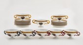 19PC FRENCH ARMORIAL PORCELAIN