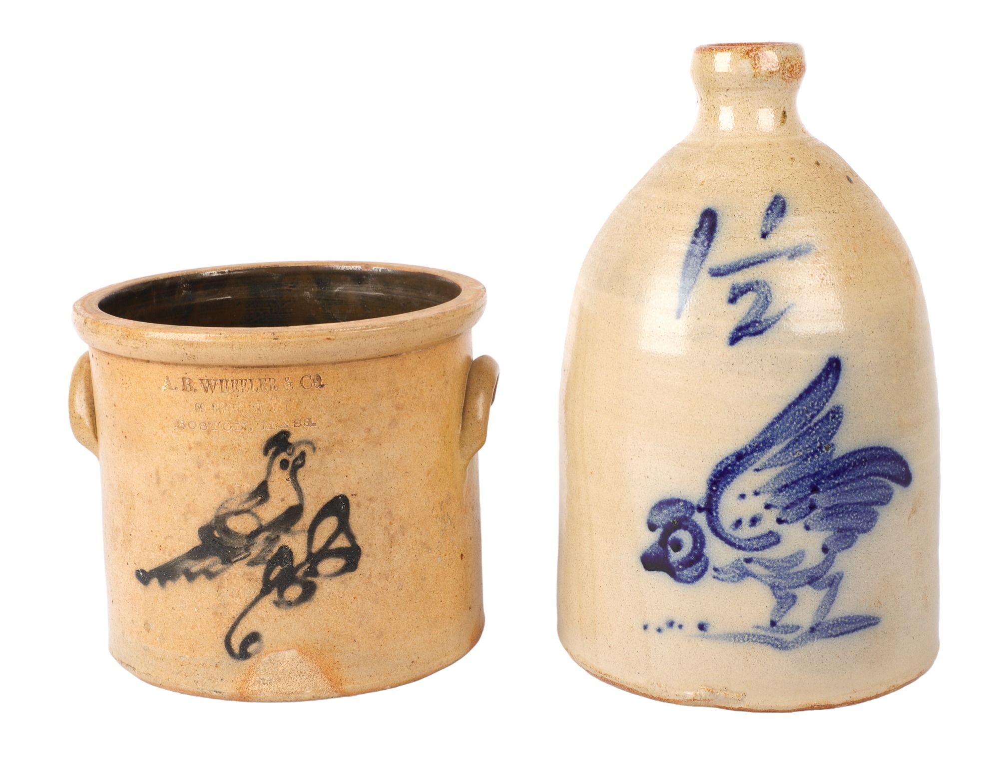 19th C 1 1/2 Gallon Pecking Hen