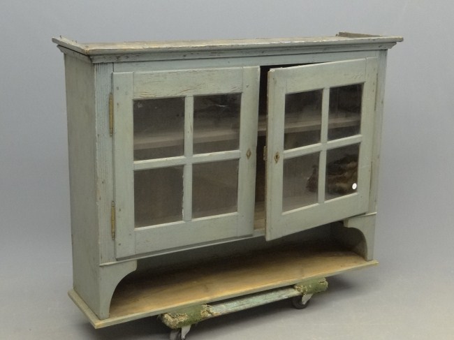 19th c. 2 glass door hanging