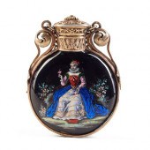 19TH C. 22K GOLD & ENAMEL PERF