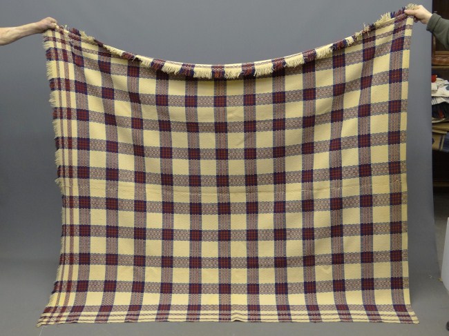 19th c. 3 color coverlet with